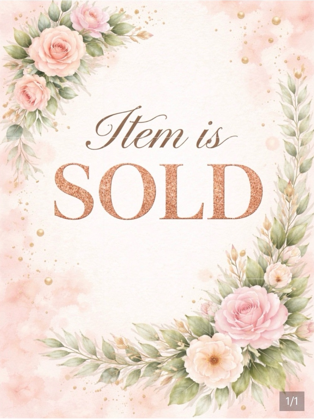 Floral 'Item is Sold' Decorative Wall Art Print - Pink